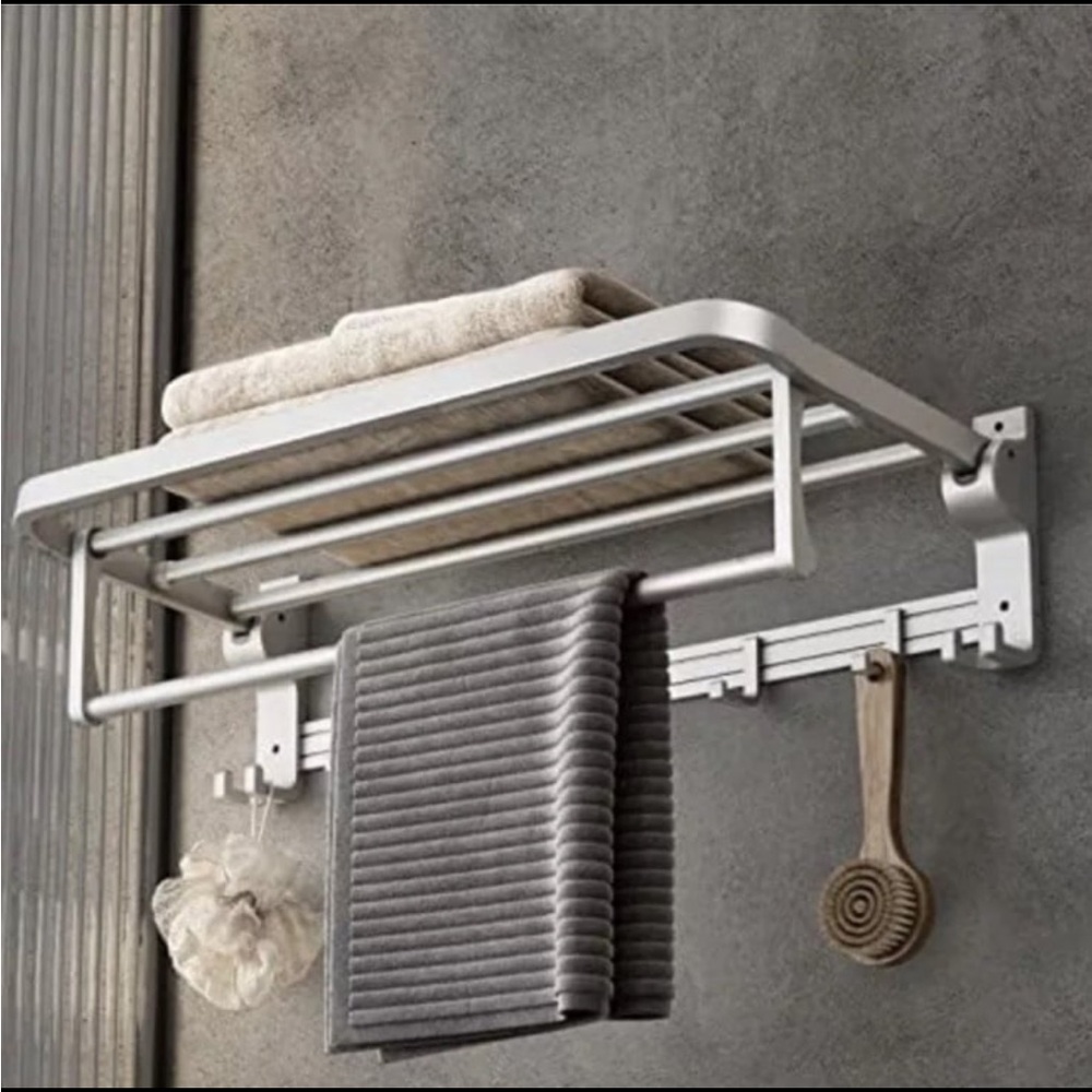 Bathroom Towel Rack in Silver - Picture 5 of 9